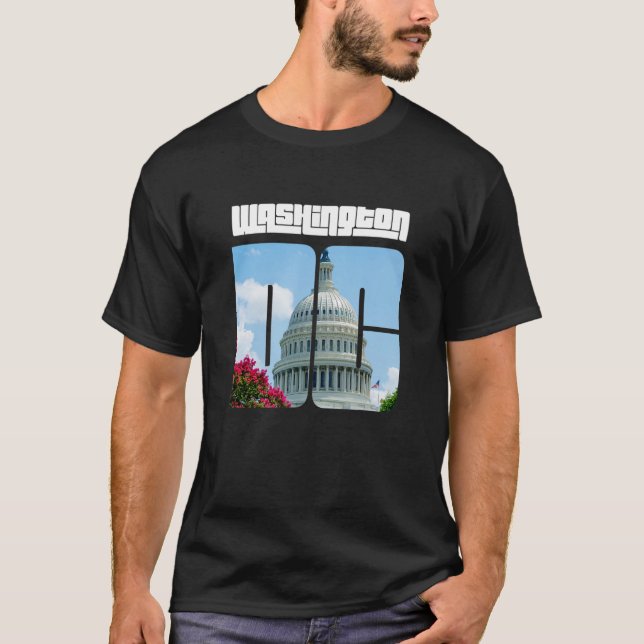 T-shirt Cool Washington D C avec US Capitol (Devant)