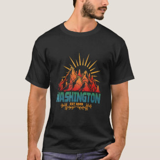 T-shirt Cool Washington Est 1889 State Design