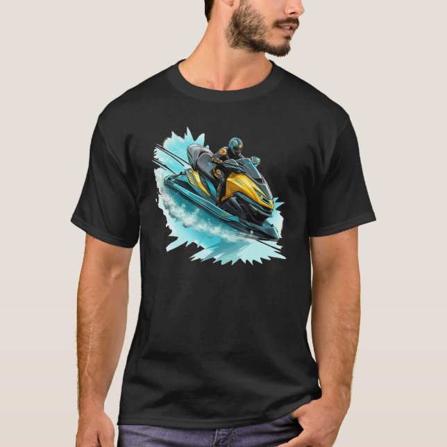 T-shirt Cool Watersport with Jet Ski Motorist (Devant)
