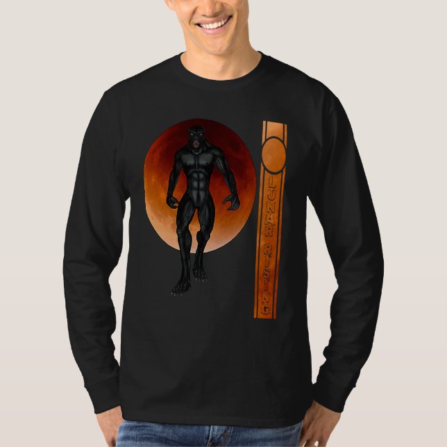 T-shirt Cool Werewolf Lychan Full Moon Halloween Blood Moo (Devant)