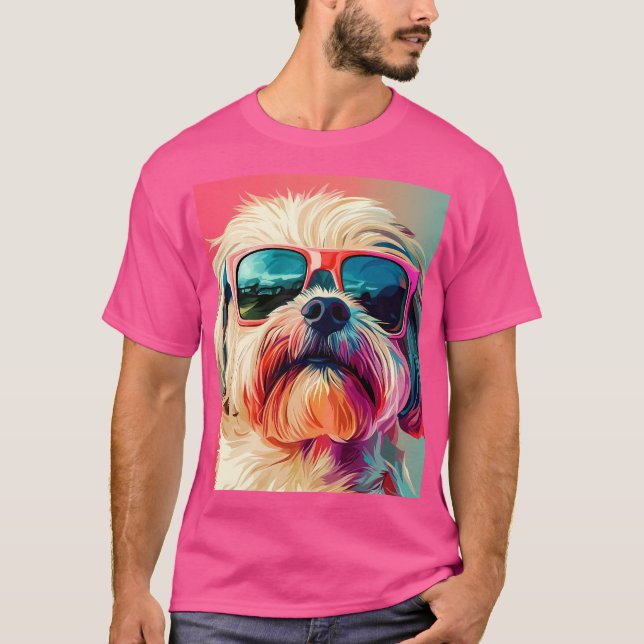 T-shirt Cool West Highland White Terrier dog with sunglass (Devant)