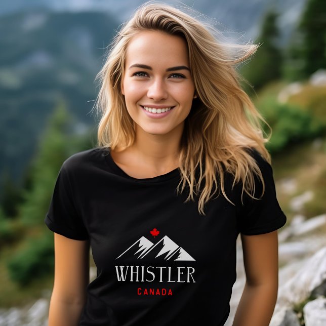 T-shirt Cool Whistler Canada Mountains Maple Leaf Dark (Créateur téléchargé)