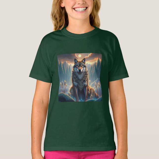 T-shirt cool Wolf Design (Devant)