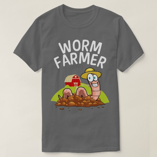 T-shirt Cool Worm Farmer Pour Hommes Femmes Wiggler Rouge  (Design devant)
