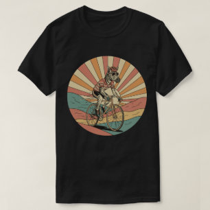 T-shirt Cool Zebra Cyclist - Retro Sunset Bike Ride