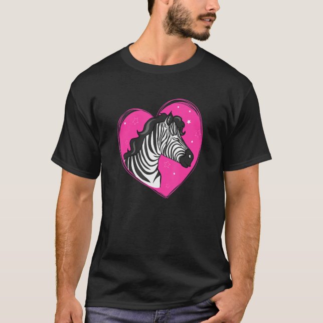 T-shirt Cool Zebra Fuuny Hipster Zebra Animaux Coeur Pin (Devant)