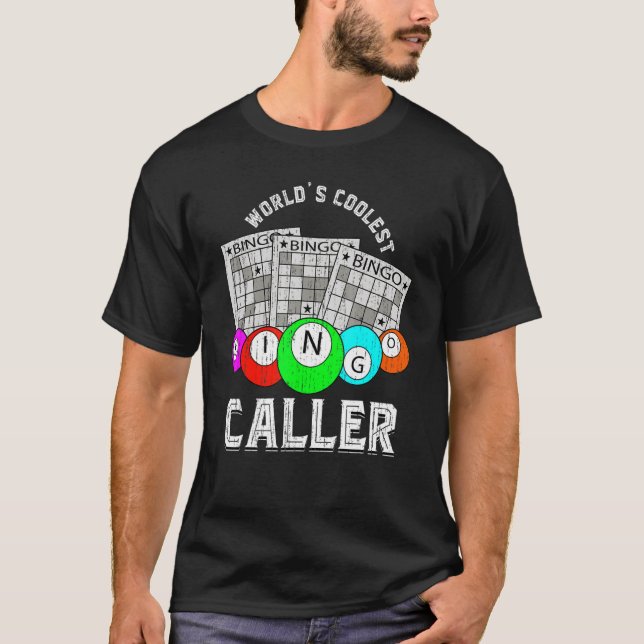 T-shirt Coolest Bingo Caller Lottery Bingo Player Lotto Ho (Devant)