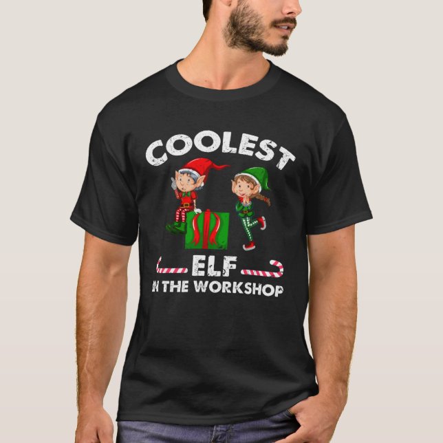 T-shirt Coolest Elf In The Workshop Christmas Elf Costume (Devant)