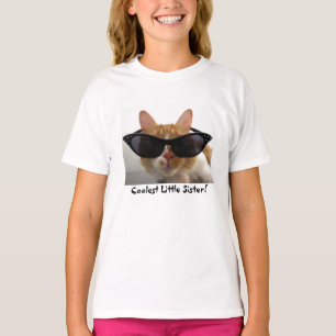 T-shirt Coolest Little Sister Cool Cat Girls