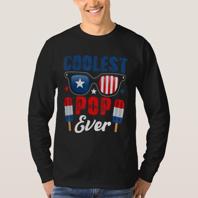T-shirt Coolest Pop Ever Sunglasses Ice Creams As American (Devant)