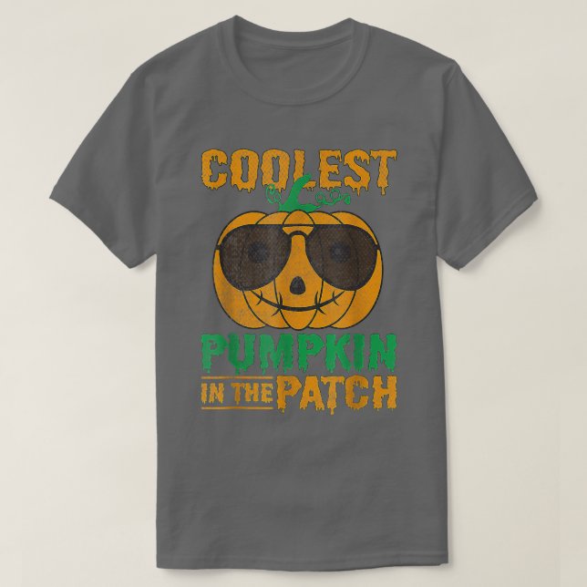 T-shirt Coolest Pumkin In the Patch Tee Hallow (Design devant)