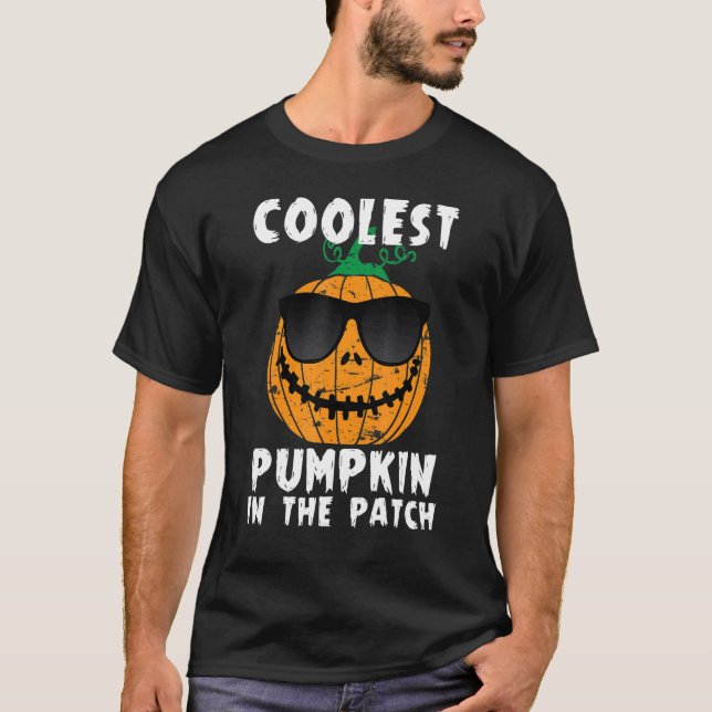 T-shirt Coolest Pumpkin In The Patch Halloween Boys Girls  (Devant)