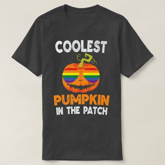 T-shirt Coolest Pumpkin In The Patch Halloween Rainbow Gla (Design devant)
