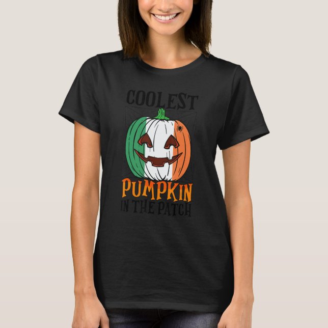 T-shirt Coolest Pumpkin In The Patch Ireland Flag Jack Ou2 (Devant)