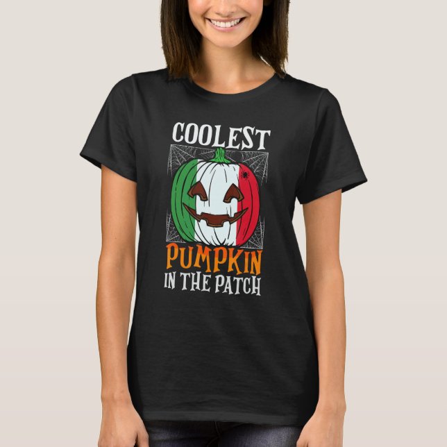 T-shirt Coolest Pumpkin In The Patch Italian Flag Jack Ou2 (Devant)