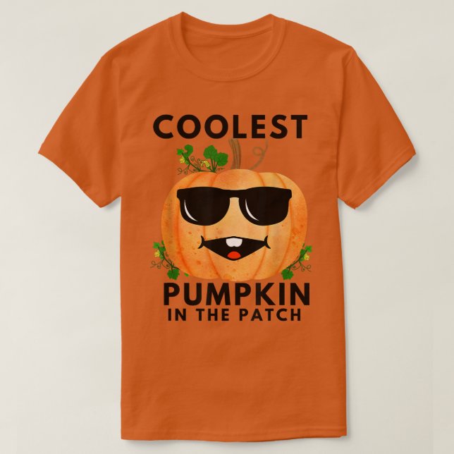 T-shirt Coolest Pumpkin In The Patch Pumpkin With Sunglass (Design devant)