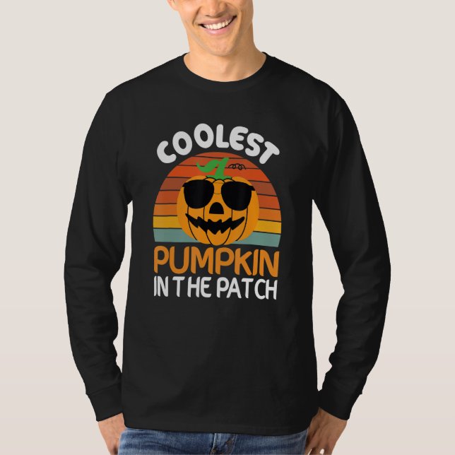 T-shirt Coolest  Quote Pumpkin In The Patch Halloween Boys (Devant)
