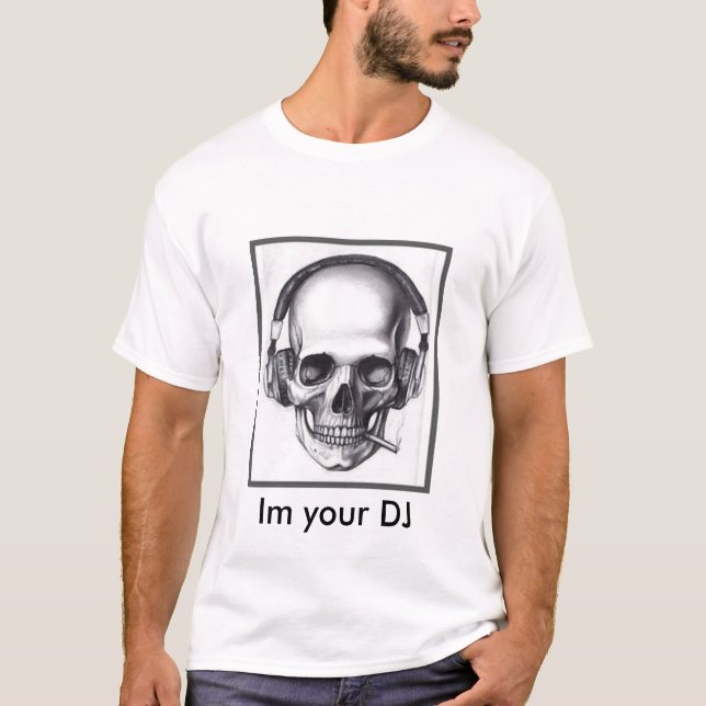 T-shirt coolskull, Im le votre DJ (Devant)