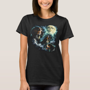 T-shirt Coonhound hurle sous la lune Chien rustique