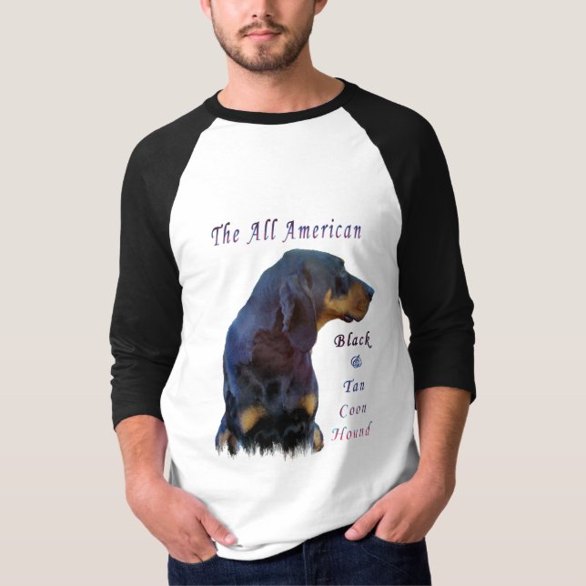 T-shirt Coonhound noir et bronzage (Devant)