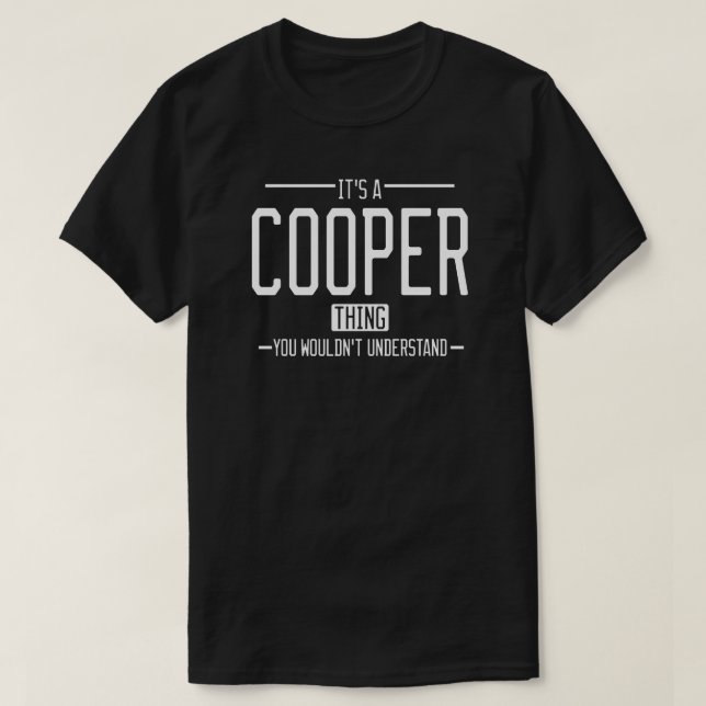 T-shirt Cooper drôle nom de famille drôle (Design devant)
