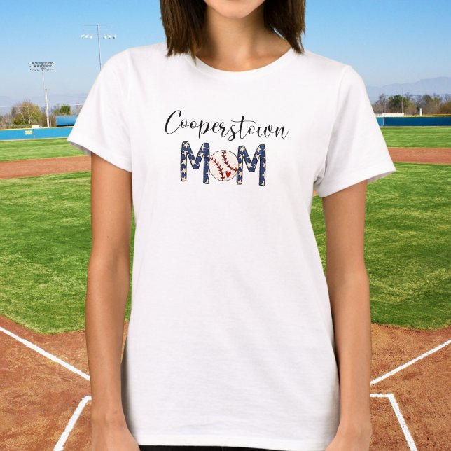 T-shirt Cooperstown NY Baseball Maman Cute Script Sports M (Créateur téléchargé)