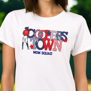 T-shirt Cooperstown Patriotic Mom Squad Baseball