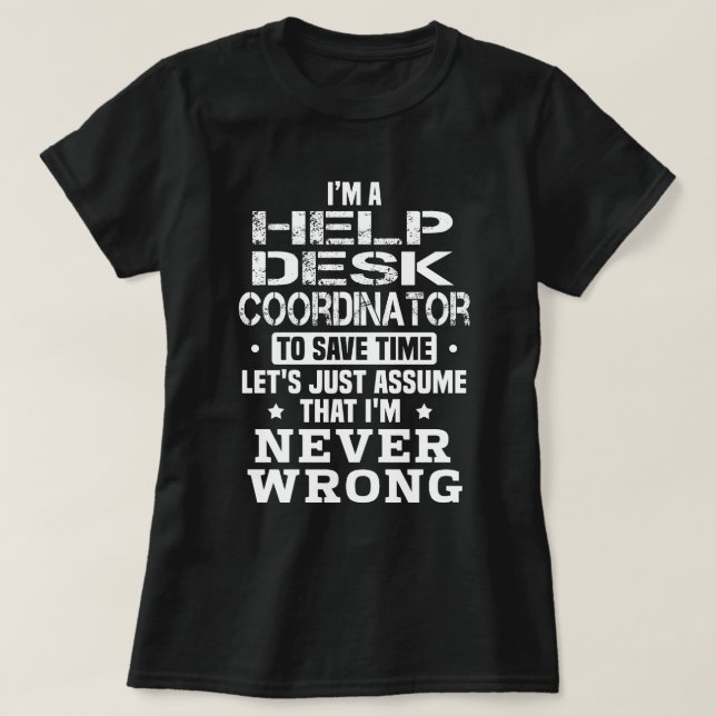 T-shirt Coordinateur du centre d'aide (Design devant)
