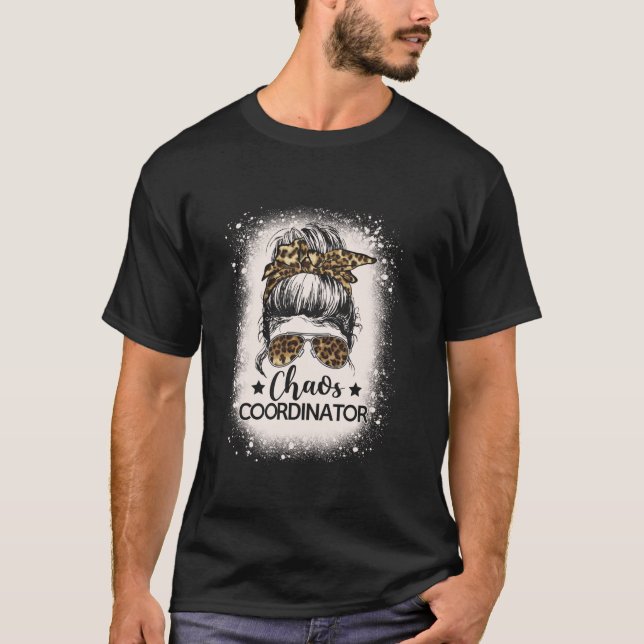 T-shirt Coordinateur du Chaos Leopard Messy Bun Bleached G (Devant)