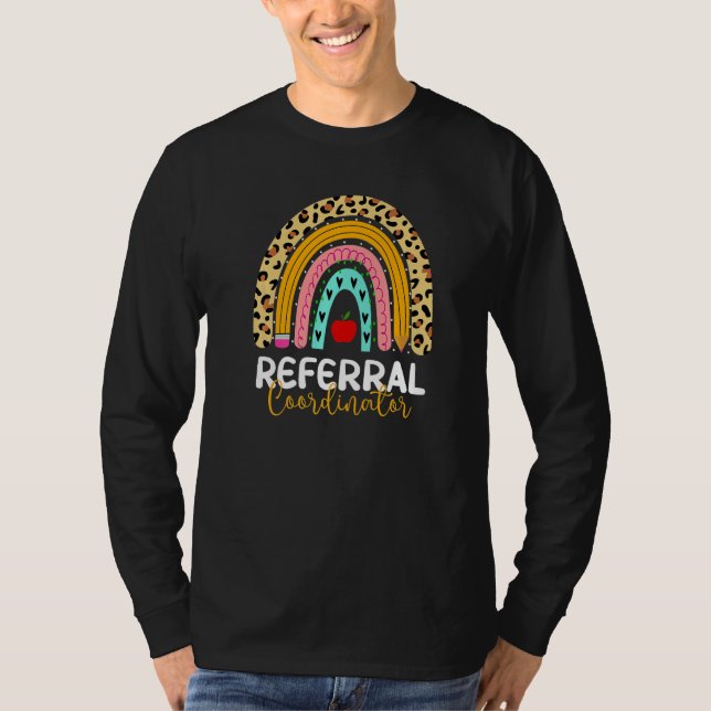 T-shirt Coordonnateur de référencement Leopard Rainbow Hea (Devant)