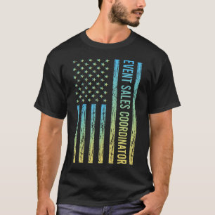 T-shirt Coordonnateur des ventes d'événements bleu jaune