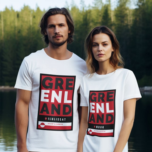 T-shirt Coordonnée de destination arctique de l'Ilulissat  (Créateur téléchargé)