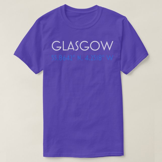 T-shirt Coordonnées de Glasgow (Design devant)