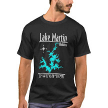 T-Shirt Coordonnées de la Carte Nautique du Lac Ma