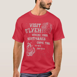 T-shirt Coordonnées de la visite de Cthulhu à Rlyeh Horreu