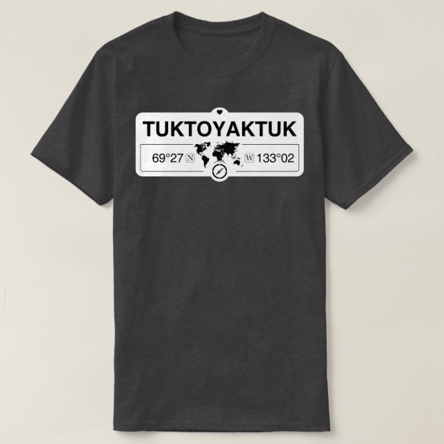 T-shirt Coordonnées de Tuktoyaktuk Territoires du Nord-Oue (Design devant)