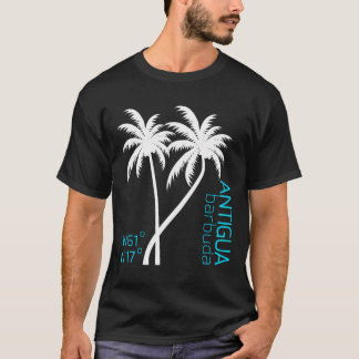 T-shirt Coordonnées Géographiques D'Antigua-Et-Barbuda Sou