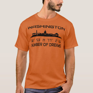 T-shirt Coordonnées GPS Capital Washington DC Skyline