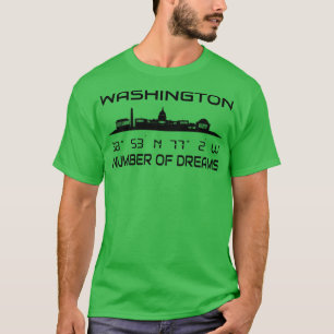 T-shirt Coordonnées GPS Capital Washington DC Skyline
