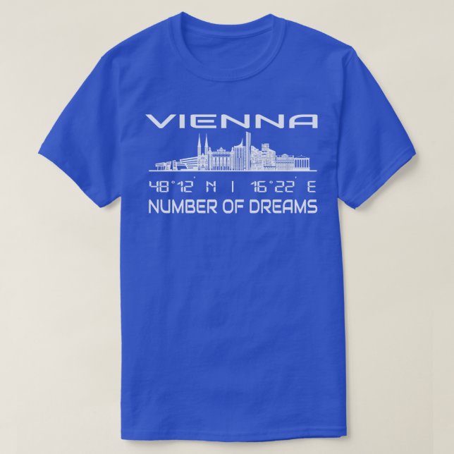 T-shirt Coordonnées GPS Capitale Vienne Skyline (Design devant)