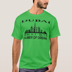 T-shirt Coordonnées GPS de Dubaï Skyline Capital Uae 3