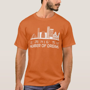 T-shirt Coordonnées GPS de Dublin Skyline City Dream City