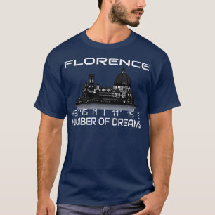 T-shirt Coordonnées GPS Florence City Skyline Dream City