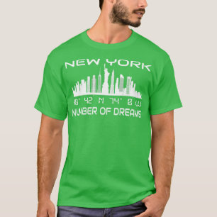 T-shirt Coordonnées GPS Manhattan New York City Skyline