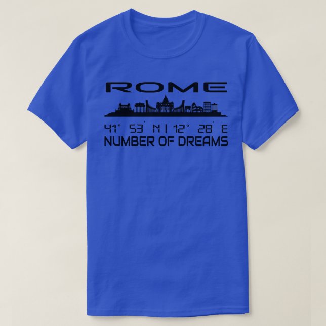 T-shirt Coordonnées GPS Silhouette de Rome Skyline (Design devant)