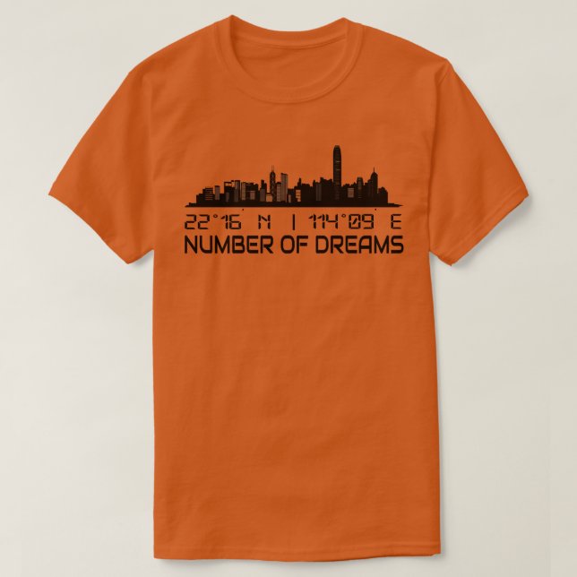 T-shirt Coordonnées Gps Skyline Hong Kong Capital City 1 (Design devant)