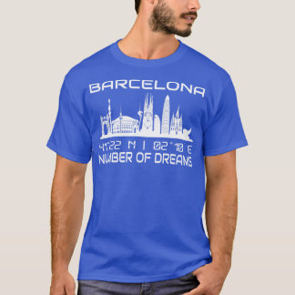 T-shirt Coordonnées GPS Ville Barcelona Skyline 2