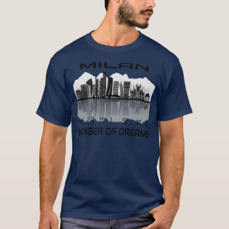 T-shirt Coordonnées GPS Ville Milan Skyline Dream City 4