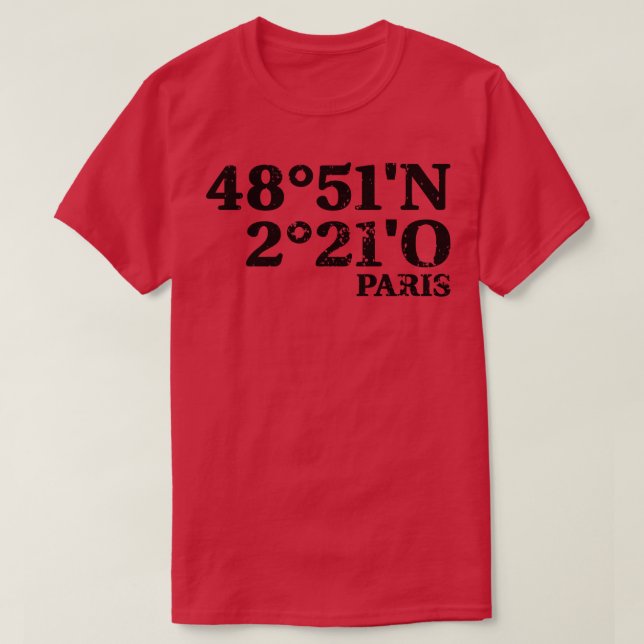 T-shirt Coordonnées Paris (Design devant)
