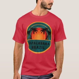 T-shirt Copacabana Brésil Plage Retro coucher de soleil